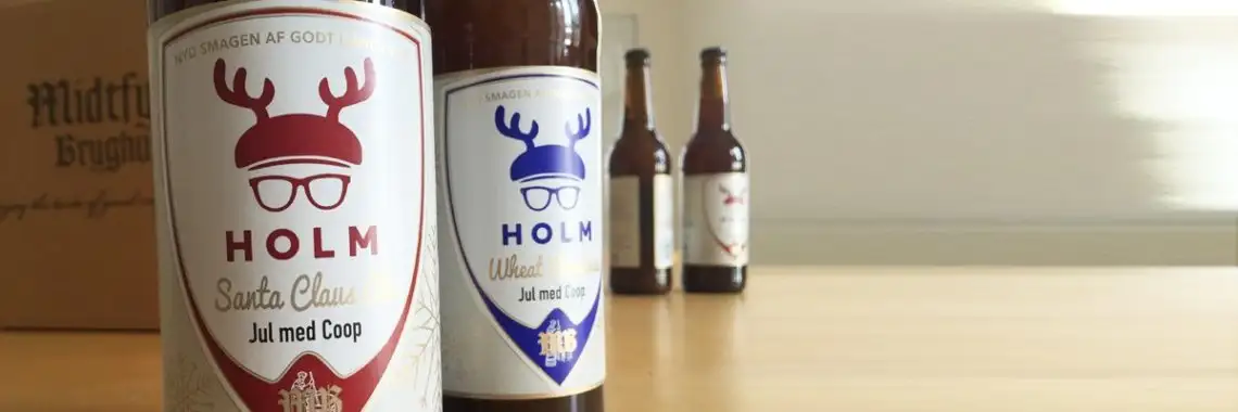 etiket design midtfyns bryghus holm coop julebryg