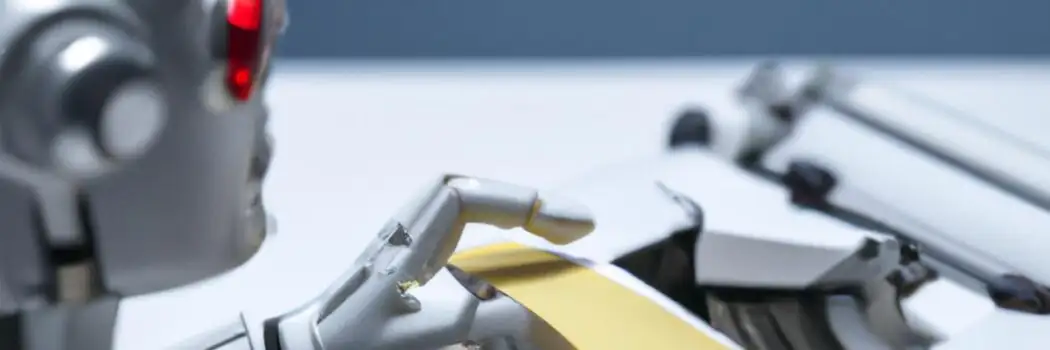 futuristic robot AI typing